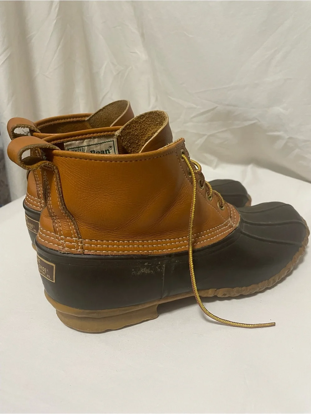 Vintage 1970s L.L. Bean Men’s Two-Tone Brown Waterproof Duck Boots
